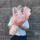 Букет "Розовая гортензия и эвкалипт"