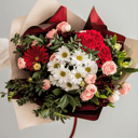 Букет Радужное настроение из роз и альстромерий