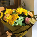 Букет "Осенний поцелуй" из гербер и гвоздик