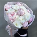Букет "Зефирное облако" с пионами и хриз