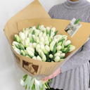 Букет «101 белый тюльпан»