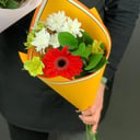 Букет «Комплимент» из хризантем и альстромерий