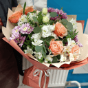 Букет «Кутерьма» из роз и альстромерий