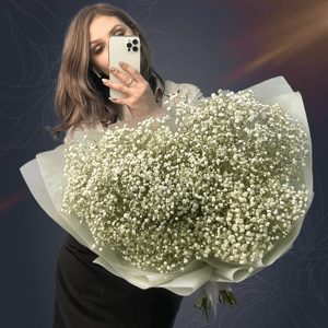 Букет из 15 белых гипсофил