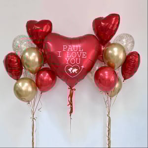 Большое воздушное сердце и 2 фонтана