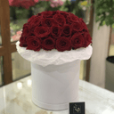 Шляпная коробка с цветами «Романтика» из роз