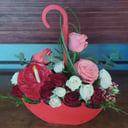 Композиция «Воспоминания» из роз и гипсофил