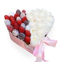 Подарочный набор «Бокс из клубники и роз «Love» L»