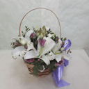 Корзина из лилии,роз и эустомы