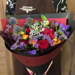 Букет «До встречи» из роз и гортензий