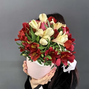 Коробочка с альстромерией