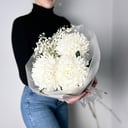 Букет хризантем с гипсофилой