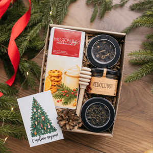 Подарок новогодний с чаем и шоколадом