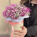 Коробка с цветами «Нежная гипсофила»