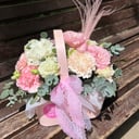 Коробка с цветами «Летнее настроение» из эустом и гвоздик