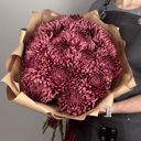 Букет «Хризантемы Бигуди Ред 15 штук в пленке»