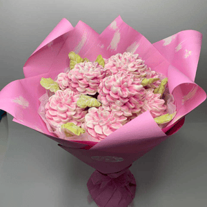 Букет из зефирных георгинов