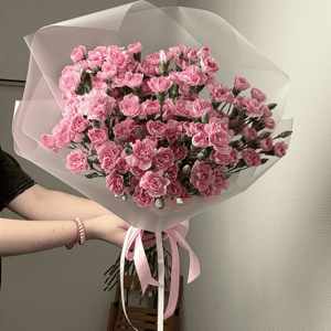 Букет «Гвоздика кустовая розовая»