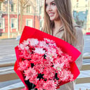 Букет «Искры пламени» из хризантем