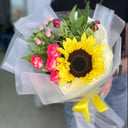 Цветочный букет День знаний из хризантем