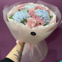 Букет цветов Загадка из роз и альстромерий