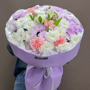 Букет из хризантем "Сиреневый элегант"