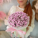 Шляпная коробка с цветами «Сладкое облако» из гипсофил