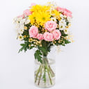 Букет «Радуга чувств» из хризантем common.and гипсофил