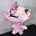 Букет «Теплые мгновения» из эустом и гортензий