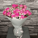 Дуобукет из кустовой пионовидной розы и гипсофилы