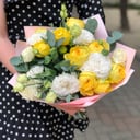 Букет «Летний день» из эустом и роз