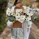 Коробка с цветами «Ромашковая хризантема в сумке»