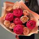 Букет «Шикарные пионы с пионовидной розой»