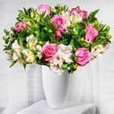 Поцелуй (экстра) из роз и альстромерий