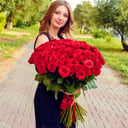 Букет «Роза красная 101 шт Премиум»