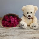 Подарочный набор «Мишка и цветы» из роз