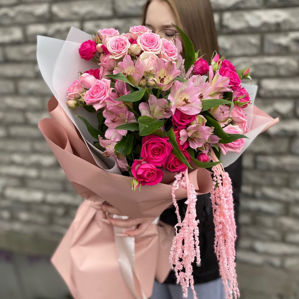 Букет с розовым амарантом