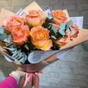 Букет «Роза импортная и эвкалипт»