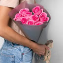 Букет из розовых роз 9 шт