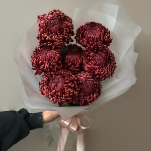 Букет «Хризантемы Шоколадные Бигуди»