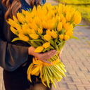 Букет «Желтые тюльпаны 101 шт»