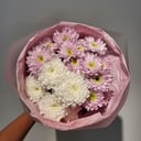 Букет «Клубничный зефир» из хризантем