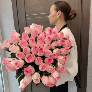 Букет 51 роза розовая