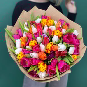 Букет «75 тюльпанов Микс»