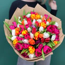 Букет «75 тюльпанов Микс»
