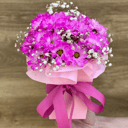 Коробка с цветами «Композиция Розовой Хризантемы»