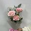 Авторский букет 112 - Розы с гипсофилой