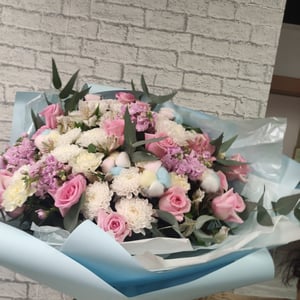 Букет «Признание» из роз и гвоздик