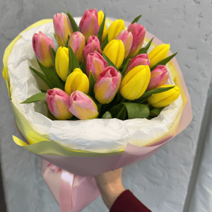 Букет 21 тюльпан микс