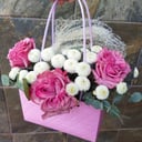 Коробка с цветами «Розовая Симфония» из хризантем